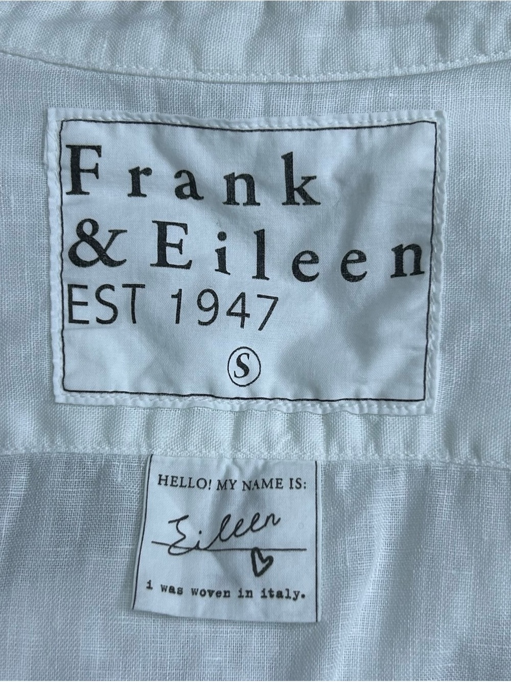 Frank & Eileen 100% Linen Button Up White Eileen Shirt Size S Costal Resort - Picture 14 of 16